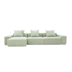 Riley Linen Oatmeal Modular Sofa - 3 Seater Chaise by James Lane, a Sofas for sale on Style Sourcebook