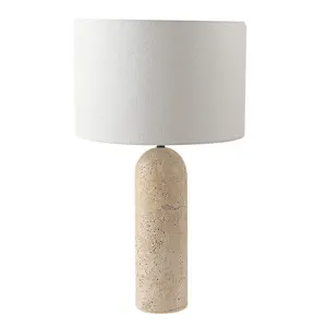 Travis Travertine Table Lamp Natural by James Lane, a Lighting for sale on Style Sourcebook