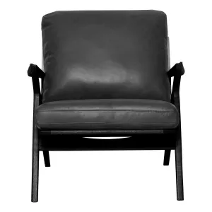 Mali Occasional Chair in Alpine Leather Black / Black by OzDesignFurniture, a Chairs for sale on Style Sourcebook