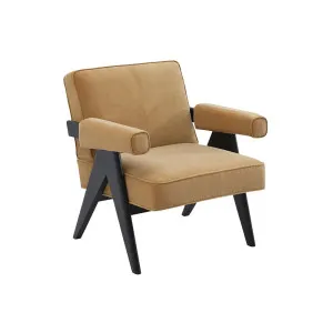 Ambrose Arm Chair - Ochre Velvet by CAFE Lighting & Living, a Chairs for sale on Style Sourcebook