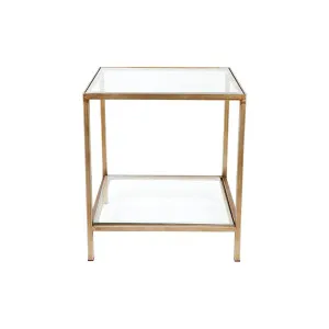 Cocktail Glass Square Side Table - Antique Gold by CAFE Lighting & Living, a Coffee Table for sale on Style Sourcebook