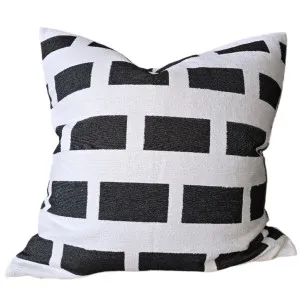 Eden Cushion 50cm Square - Black | Off White by Macey & Moore, a Cushions, Decorative Pillows for sale on Style Sourcebook