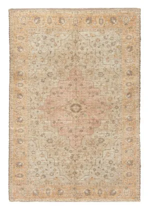 Yulia Orange Peach and Pink Floral Distressed Rug by Miss Amara, a Other Rugs for sale on Style Sourcebook