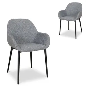 Set of 2 - Lynton Fabric Dining chair - Lava Grey by Interior Secrets - AfterPay Available by Interior Secrets, a Dining Chairs for sale on Style Sourcebook