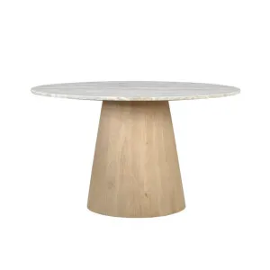 Odin Toronto Marble & Mango Wood Round Dining Table - 130cm by James Lane, a Dining Tables for sale on Style Sourcebook