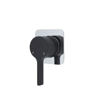 Sansa Wall/Shower Mixer Matte Black w Soft Square CH plate by Fienza, a Shower Heads & Mixers for sale on Style Sourcebook