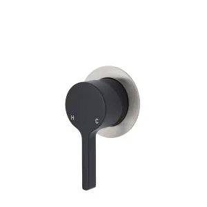 Sansa Wall/Shower Mixer Matte Black w Small BN plate by Fienza, a Shower Heads & Mixers for sale on Style Sourcebook