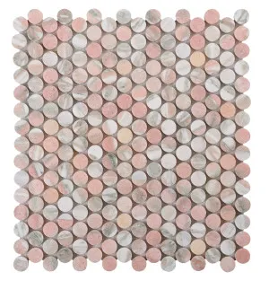 Capital Norway Rose Marble Natural Product Penny Round Honed Mosaic by Beaumont Tiles, a Mosaic Tiles for sale on Style Sourcebook