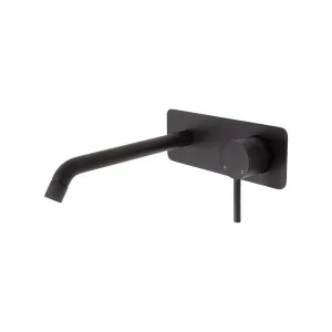 Axle Wall Basin Set Soft Square Curved 200 Matte Black by null, a Bathroom Taps & Mixers for sale on Style Sourcebook