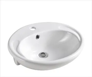 Micki Semi-recessed Basin 1TH Ceramic 505X430 Gloss White by null, a Basins for sale on Style Sourcebook