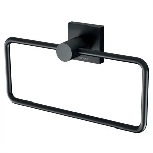 Radii Square Towel Ring Matte Black by PHOENIX, a Towel Rails for sale on Style Sourcebook