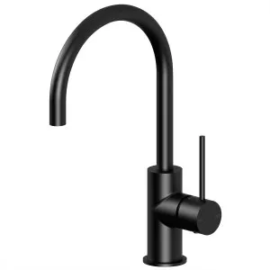 Vivid Slimline Sink Mixer Gooseneck 160 Matte Black by PHOENIX, a Kitchen Taps & Mixers for sale on Style Sourcebook