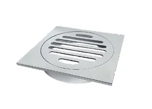 Roberts Grate Chrome Brass Square 85x85x80mm Long Collar by Roberts, a Shower Grates & Drains for sale on Style Sourcebook