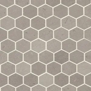 Causeway Cinder Dark Grey Marble Natural Product Hexagon Honed Mosaic by Beaumont Tiles, a Mosaic Tiles for sale on Style Sourcebook