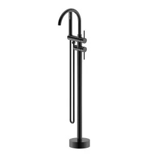 Misha Floor Mounted Bath Mixer w Shower Matt Black by Haus25, a Bathroom Taps & Mixers for sale on Style Sourcebook