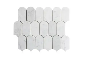 Rush Bianco Carrara Natural Product Cascade Honed Mosaic by Beaumont Tiles, a Mosaic Tiles for sale on Style Sourcebook