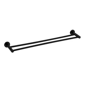 Misha Double Towel Rail 600 Matt Black by Haus25, a Towel Rails for sale on Style Sourcebook