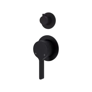 Sansa Wall/Shower Mixer w Diverter Small Plate Matte Black by Fienza, a Shower Heads & Mixers for sale on Style Sourcebook