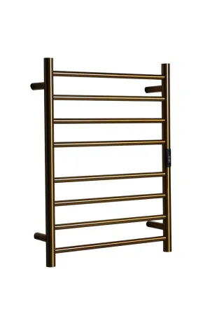 Towel Rail Heated Flat Round 530X700 Brushed Gold by Hotwire, a Towel Rails for sale on Style Sourcebook