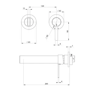 Lexi MKII SwitchMix Wall Bath Mixer Set 200 Trim Kit Brushed Nickel by PHOENIX, a Bathroom Taps & Mixers for sale on Style Sourcebook