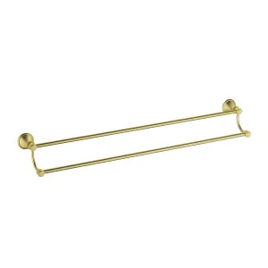 Clasico Double  Towel Rail 800 Brushed Gold by Ikon, a Towel Rails for sale on Style Sourcebook