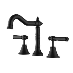 Clasico 3 Piece Basin Set Matt Black by null, a Bathroom Taps & Mixers for sale on Style Sourcebook