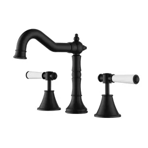 Clasico Basin Set Ceramic Hahdle Matt Black by null, a Bathroom Taps & Mixers for sale on Style Sourcebook