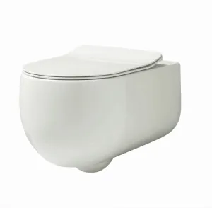 Flo Rimless In-wall Wall Hung Toilet Suite P Trap Gloss White by NR, a Toilets & Bidets for sale on Style Sourcebook