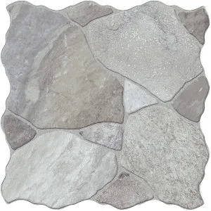 Step Stone CrazyPave Ashen Embossed Textured Tile by Beaumont Tiles, a Porcelain Tiles for sale on Style Sourcebook