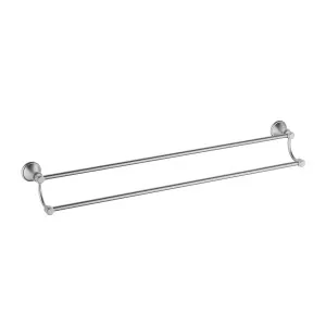 Clasico Double  Towel Rail 600 Brushed Nickel by Ikon, a Towel Rails for sale on Style Sourcebook