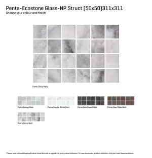 Penta-Ecostone Glass Natural Product Structured Matt Mosaic (Colour?????) by Beaumont Tiles, a Mosaic Tiles for sale on Style Sourcebook