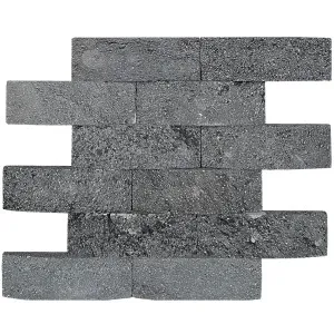 Stone Wall Black Lava Natural Product Basket Weave Embossed Honed (Pkt12) by Beaumont Tiles, a Marble Look Tiles for sale on Style Sourcebook