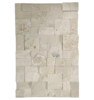 Stone Wall White Limestone Natural Product Roughcut Structured Matt (Pkt6) by Beaumont Tiles, a Marble Look Tiles for sale on Style Sourcebook