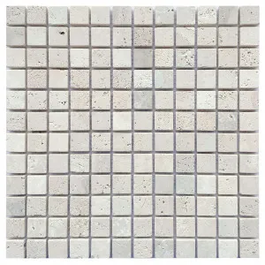 Relic Travertine Square Natural Honed Tumbled Mosaic by Beaumont Tiles, a Mosaic Tiles for sale on Style Sourcebook