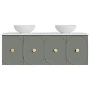 Iris Vanity 1500 Wall Hung Doors Only Double Bowl SSurface AC Top by Marquis, a Vanities for sale on Style Sourcebook