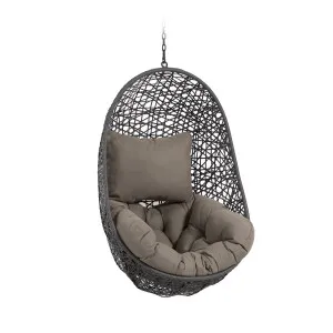 Florina hanging chair in dark grey by Kave Home, a Outdoor Chairs for sale on Style Sourcebook