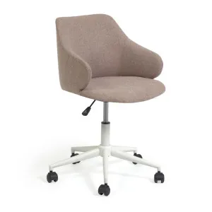 Einara pink office chair and legs made of steel in matt white by Kave Home, a Chairs for sale on Style Sourcebook