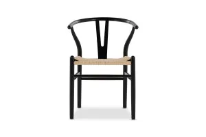 Wishbone Dining Chair, Black/Natural, by Lounge Lovers by Lounge Lovers, a Dining Chairs for sale on Style Sourcebook