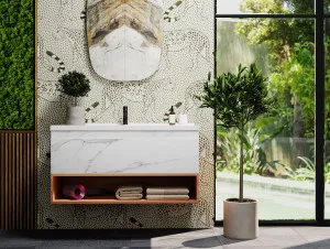 Bel Bagno Zero Callacatta 1000mm Single Bowl Wall Hung Vanity And Basin by Bel Bagno, a Vanities for sale on Style Sourcebook