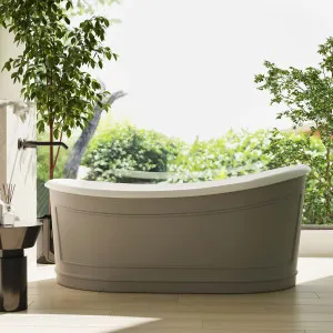 Bel Bagno Ritz Freestanding Bathtub Matte Grey And Gloss White 1676mm by Bel Bagno, a Bathtubs for sale on Style Sourcebook