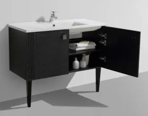 Bel Bagno Atria Neo Black Pattern 850mm Single Bowl Back To Wall Vanity And Basin by Bel Bagno, a Vanities for sale on Style Sourcebook