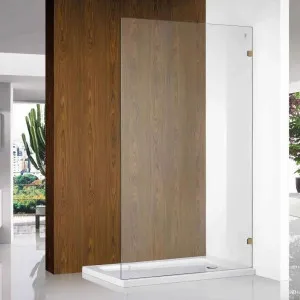 Covey Frameless Walk In Shower Panel Brushed Gold by Covey, a Shower Screens & Enclosures for sale on Style Sourcebook