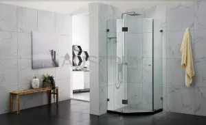 Covey Wall To Wall Diamond Frameless Hinge Door Gun Metal Grey by Covey, a Shower Screens & Enclosures for sale on Style Sourcebook