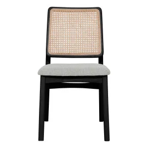 Jonas Dining Chair in Rattan / Talent Beige / Black by OzDesignFurniture, a Dining Chairs for sale on Style Sourcebook