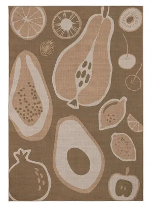 Olwen Brown Graphic Indoor Outdoor Washable Rug by Miss Amara, a Kids Rugs for sale on Style Sourcebook