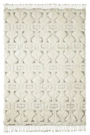 Camilla Tribal Pattern Berber Wool Shag Rug by Miss Amara, a Shag Rugs for sale on Style Sourcebook