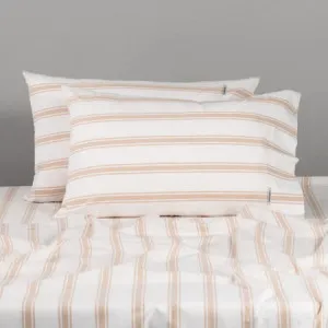 Canningvale Modella Stripe Sheet Set - White, King Single, 100% Cotton by Canningvale, a Sheets for sale on Style Sourcebook