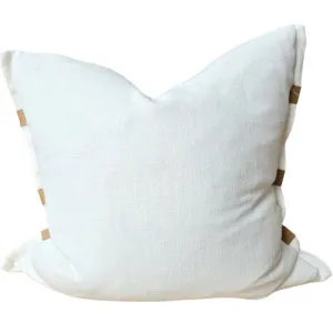 Florrie Linen Cotton Cushion 55cm Square - White | Leather by Macey & Moore, a Cushions, Decorative Pillows for sale on Style Sourcebook