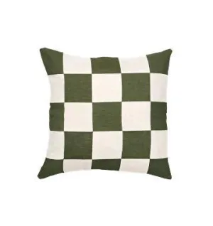 Ex Display - Check 40cm Square Cushion - Olive by Interior Secrets - AfterPay Available by Interior Secrets, a Cushions, Decorative Pillows for sale on Style Sourcebook