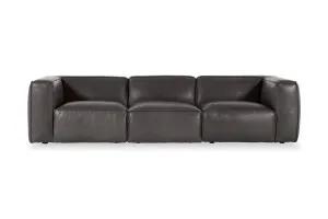 Linden Leather 4 Seat Sofa, Graphite, by Lounge Lovers by Lounge Lovers, a Sofas for sale on Style Sourcebook